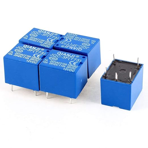 TekBud JQC-3F (73T) DC 5V Coil 5 Pins Mini Relay SPDT PCB Type Power Relay for Arduino, DIY Electronics, Robotics, Home Automation (Pack of 5)